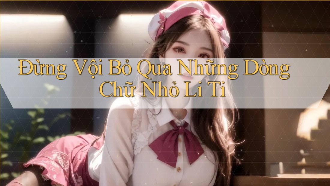 Đừng Vội Bỏ Qua Những Dòng Chữ Nhỏ Li Ti